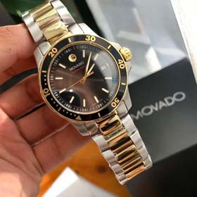 Movado Swiss 4.1CM black gold dial gold strap men's sports watch (40 styles)-2082