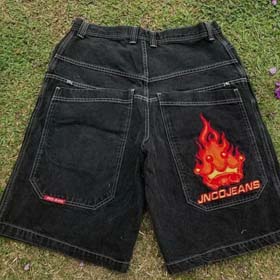 Jnco Denim shorts spring and summer thin RICK dopamine dance overalls-2430